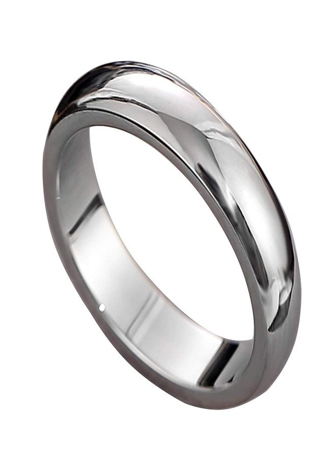 CCBFY 2 MM 4 MM Stainless Steel Ring Jewel Roman Numerals Stackable High Polish Plain Dome Tarnish Resistant Comfort Fit Ring Wedding Band Size 3-15 (4mm - Silver, 7) - Image 1